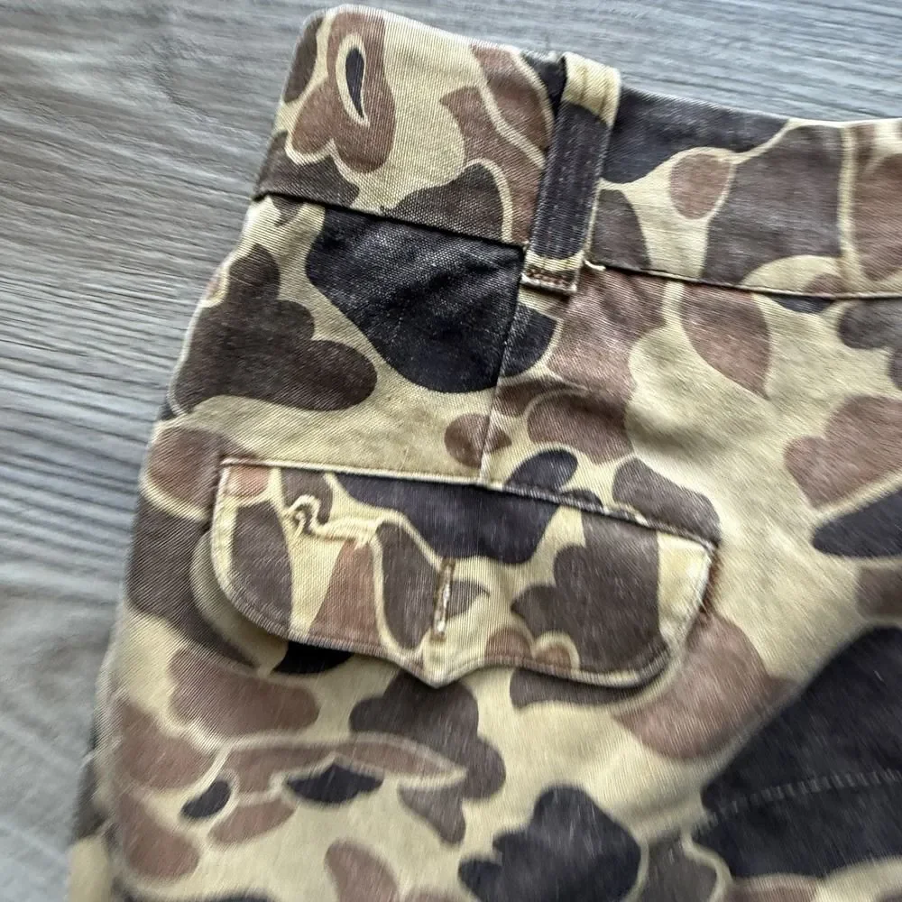 VTG Duxbak Faded Frogskin Duck Camo Canvas Pants Men's 38 Hunting